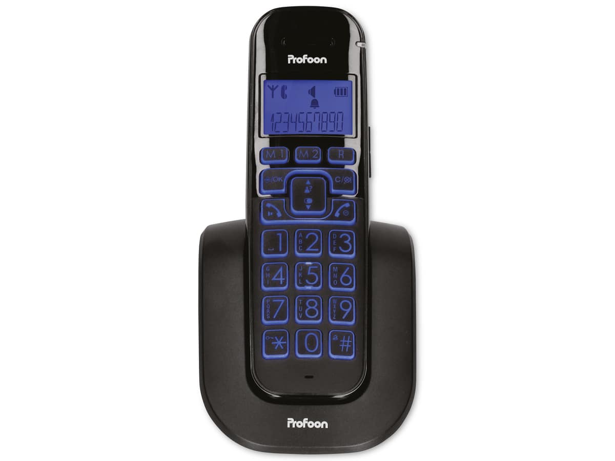 PROFOON DECT-Telefon PDX-2808, mit großen Tasten, schwarz von Profoon