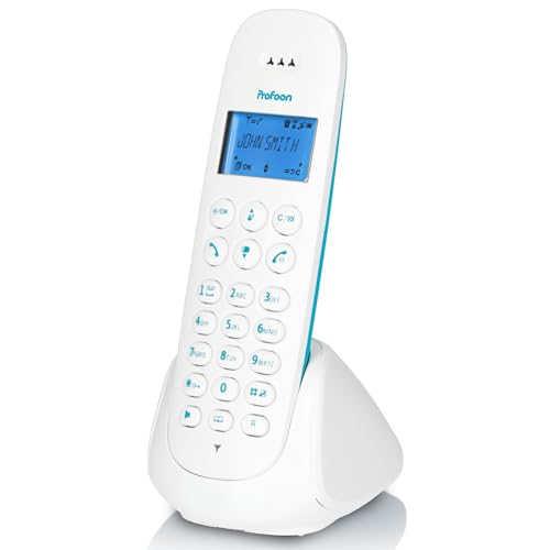 Profoon PDX - 300BW DECT Telefon - Schnurloses Telefon - Gap-kompatibel: erweiterbar - Hörgerätekompatibel - Freisprechfunktion - Telefonbuch - Blau von Profoon