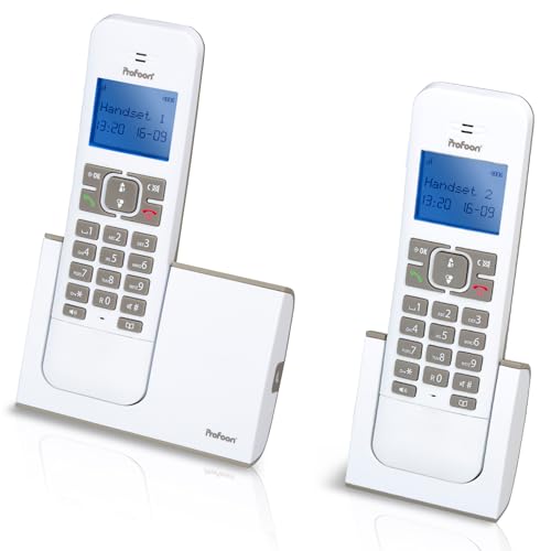 Profoon PDX-8420TE DECT-Telefon 2 Mobilteile Weiß/Taupe von Profoon