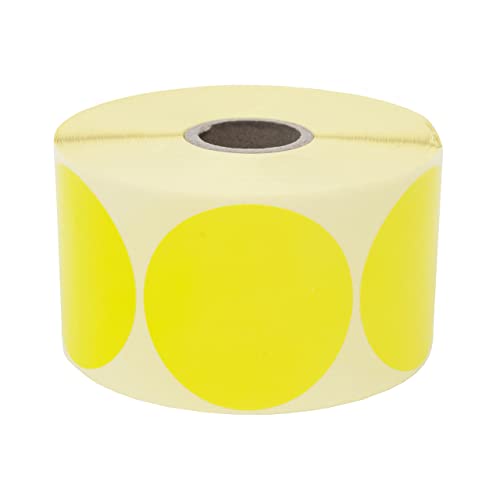 Prolac Markierungspunkte – 1000 Stück Bunte Klebepunkte auf Rolle, 25x25 mm - Gelb, Glue Dots, Selbstklebende, Runde Aufkleber perfekt für Kennzeichnung im Büro, Sticker rund von Prolac