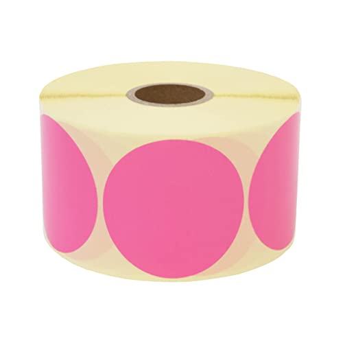 Prolac Markierungspunkte – 1000 Stück Bunte Klebepunkte auf Rolle, 25x25mm - Pink, Glue Dots, Selbstklebende, Runde Aufkleber perfekt für Kennzeichnung im Büro, Sticker rund von Prolac