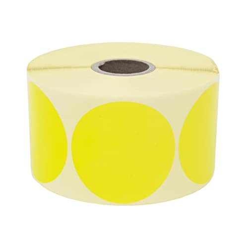 Prolac Markierungspunkte – 1000 Stück Bunte Klebepunkte auf Rolle, 50x50 mm - Gelb, Glue Dots, Selbstklebende, Runde Aufkleber perfekt für Kennzeichnung im Büro, Sticker rund von Prolac