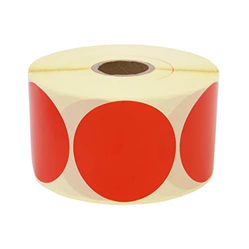 Prolac Markierungspunkte – 1000 Stück Bunte Klebepunkte auf Rolle, 50x50mm - Rot, Glue Dots, Selbstklebende, Runde Aufkleber perfekt für Kennzeichnung im Büro, Sticker rund von Prolac