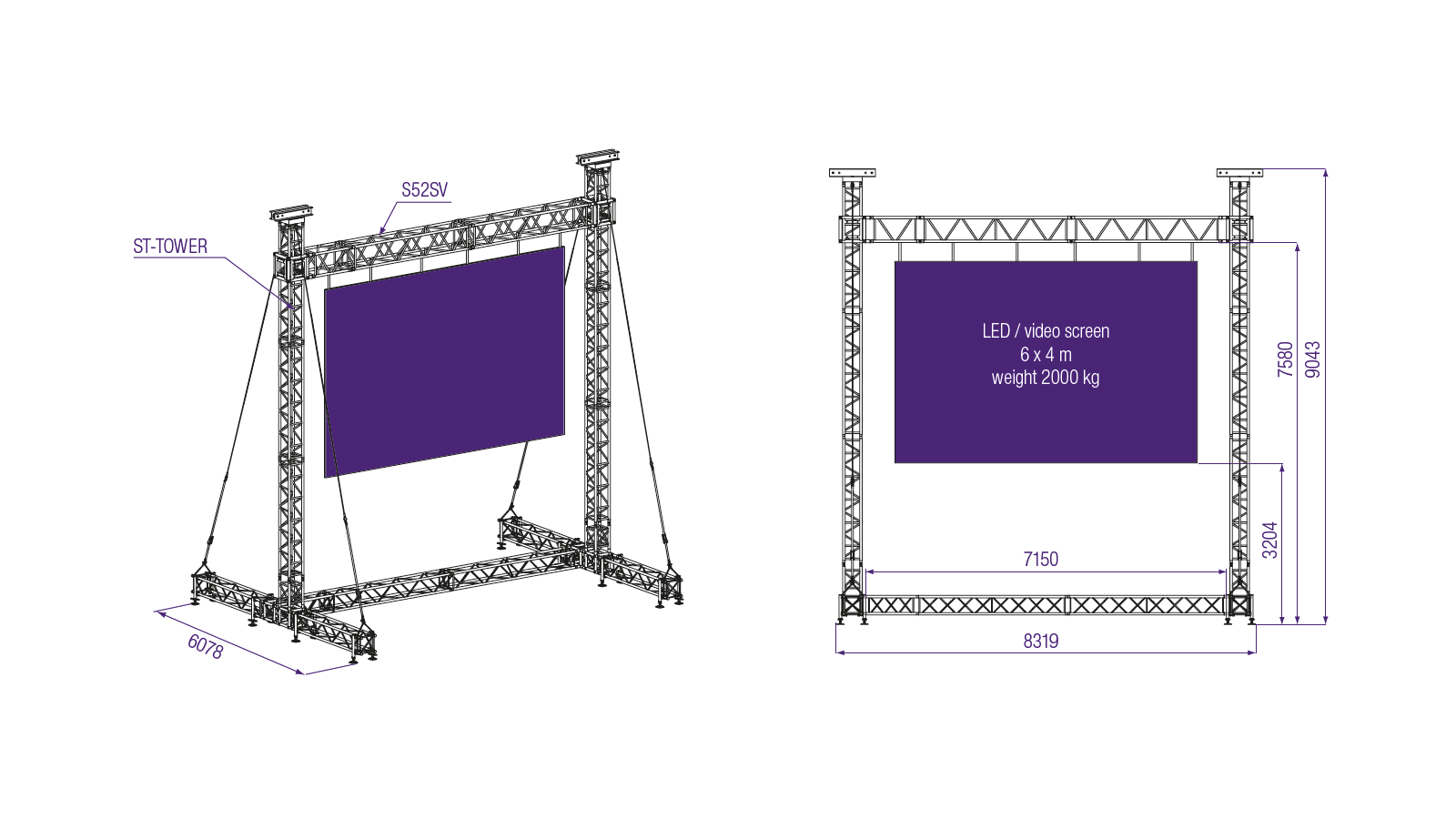 Prolyte ST Stand - LED Wall bis 2000 KG für 6x4m Display Prolyte ST Stand - LED Wall bis 2000 KG für 6x4m Display von Prolyte