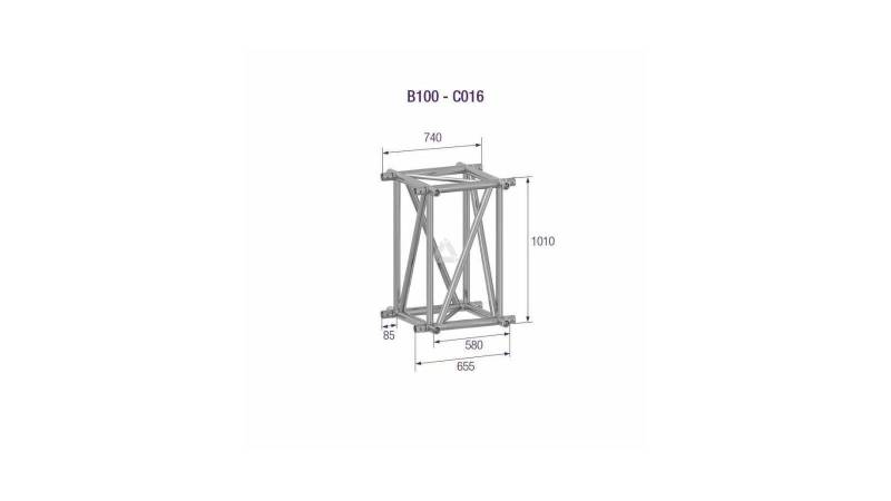 Prolyte Truss B100CW-C016 Ecke Laufsteg 4-Wege von Prolyte
