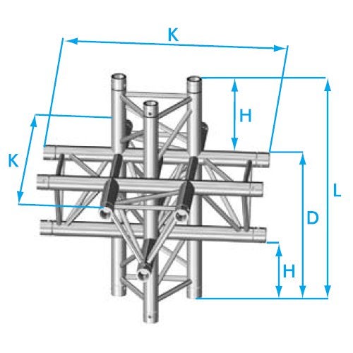 Prolyte X30D 3-Punkt-Traverse, 6-Wege-Stück Prolyte X30D 3-Punkt-Traverse, 6-Wege-Stück von Prolyte