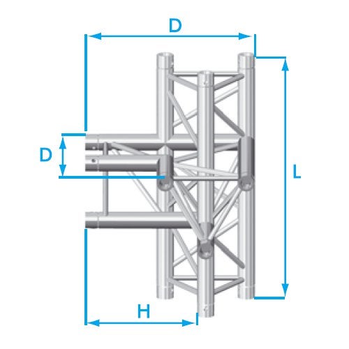 Prolyte X30D 3-Punkt-Traverse 4-Wege-Ecke, rechts abwärts Prolyte X30D 3-Punkt-Traverse 4-Wege-Ecke, rechts abwärts von Prolyte