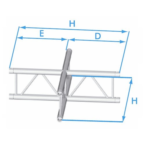 Prolyte X30L 2-Punkt-Traverse, 4-Wege-Stück, aufwärts Prolyte X30L 2-Punkt-Traverse, 4-Wege-Stück, aufwärts von Prolyte