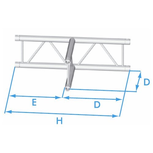 Prolyte X30L 2-Punkt-Traverse T-Stück horizontal, aufwärts Prolyte X30L 2-Punkt-Traverse T-Stück horizontal, aufwärts von Prolyte
