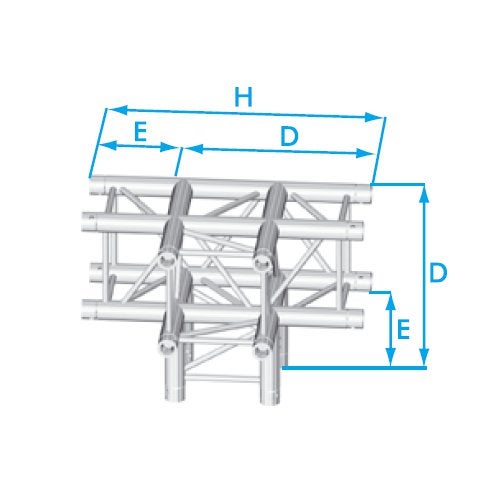 Prolyte X30V 4-Punkt-Traverse, 4-Wege-Ecke Prolyte X30V 4-Punkt-Traverse, 4-Wege-Ecke von Prolyte