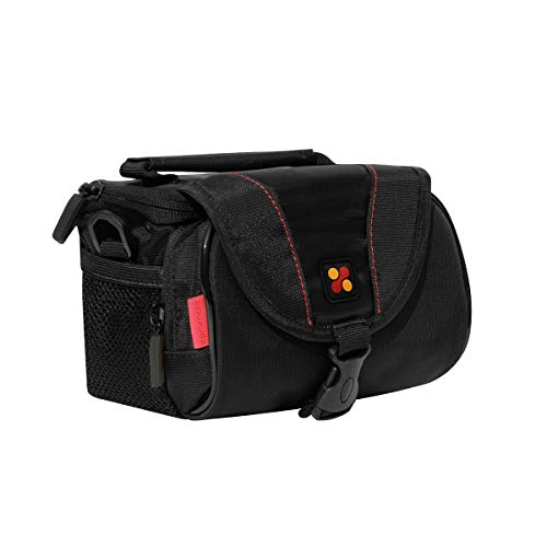 Promate-Kompaktkameratasche mit Aufbewahrung vorne, Seitentasche und Schultergurt, Xpose.M, Schwarz von Promate