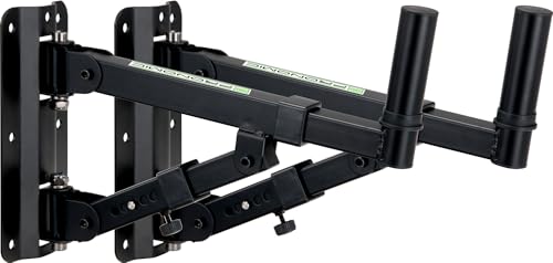 2x Pronomic WSM-40 PA Lautsprecher Wandhalterung für PA-und Hifi-Boxen (für Lautsprecher bis max. 40 kg und 36mm Flansch, 5-stufig verstellbarer Winkel, horizontal schwenkbar, stabil, Metall) schwarz von Pronomic