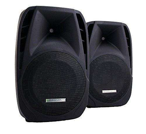 Pronomic PH15 Bühnen- und Konzertlautsprecher, PA-Lautsprecher, Mobile PA-Box für unterwegs, (190 W RMS / 350 W Peak, 15" Woofer, 34mm Hochtontreiber, Input & Thru -SPK kompatibel), Passivbox Paar von Pronomic