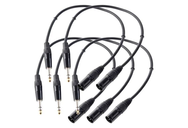 Pronomic 5er Set JXM-Kabel (6,3mm Stereo-Klinke -> XLR male 3-pol) Audio-Kabel, XLR Male, Klinke (stereo) (50 cm), Hochwertige Stecker und Schirmung von Pronomic