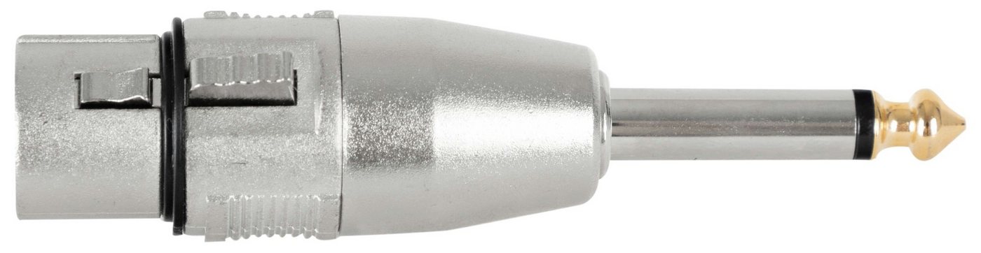 Pronomic Adapter - 6,3mm Mono-Klinke male auf XLR female - Fertig verdrahtet und einsatzbereit - Vergoldete Steckerspitze - Robuste Verarbeitung Audio-Adapter 6,3mm Mono-Klinke-Stecker auf XLR-Buchse, Gehäuse aus Druckguss-Metall von Pronomic