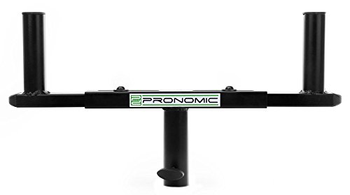 Pronomic BAT-02 Boxen Stativ Adapter - Gabel für Boxenständer - T-Bar Doppel Lautsprecher Stativ - 2-Fach Querträger Ausziehbar - Boxen Doppelträger Adapter - Schwarz von Pronomic