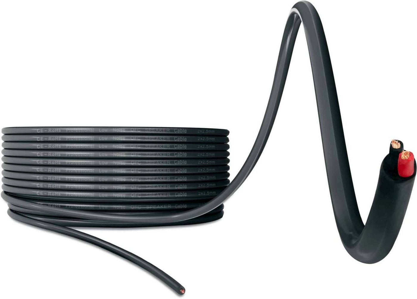 Pronomic BOXOE Lautsprecherkabel 2-adriges Lautsprecher-Rohkabel ohne Stecker Audio-Kabel, Rohkabel, (10000 cm), professionelles OFC-Vollkupferkabel von Pronomic