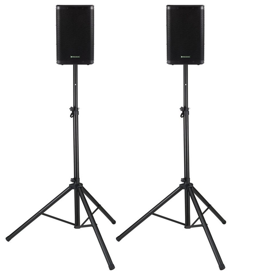 Pronomic C-208 MA - Aktive 2-Wege Bi-Amp Box Stereo Set Lautsprecher 2.0 (Bluetooth, 200 W, mit 2 Kanälen - 8 zoll Woofer - DSP-Presets inkl. Stative) von Pronomic
