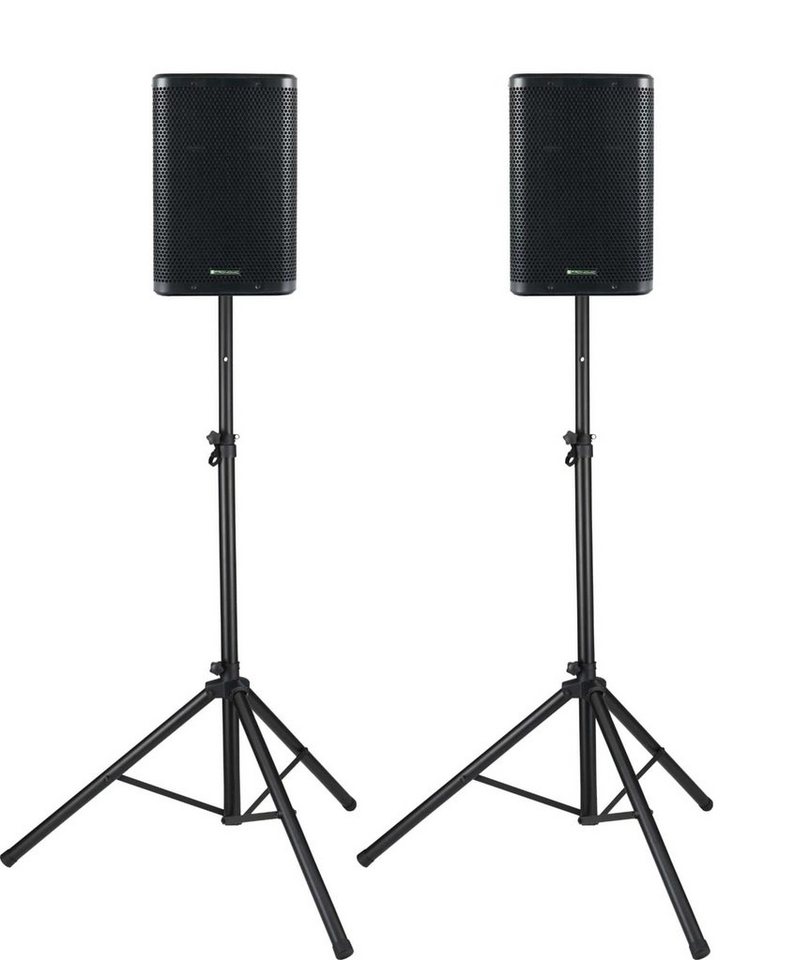 Pronomic C-210 MP 10" Passivboxen Set im Multifunktionsgehäuse samt Stativen Lautsprecher (200 W, passive 2-Wege Box mit 3 Tragegriffe & Boxenstative aus Stahl) von Pronomic