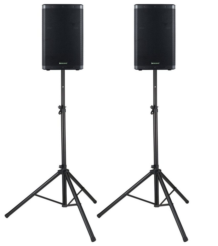 Pronomic C-212 MA - Aktive 2-Wege Bi-Amp Box Stereo Set Lautsprecher 2.0 (Bluetooth, 500 W, mit 2 Kanälen - 12 zoll Woofer - DSP-Presets inkl. Stative) von Pronomic