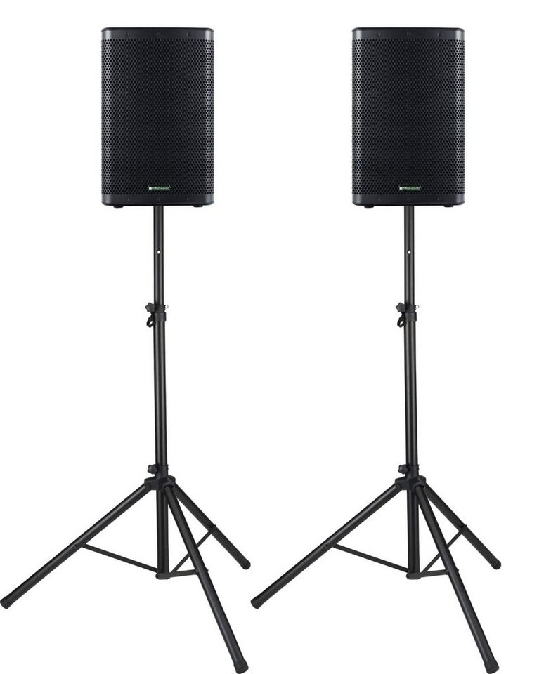 Pronomic C-212 MP 12" Passivboxen Set im Multifunktionsgehäuse samt Stativen Lautsprecher (300 W, passive 2-Wege Box mit 3 Tragegriffe & Boxenstative aus Stahl) von Pronomic