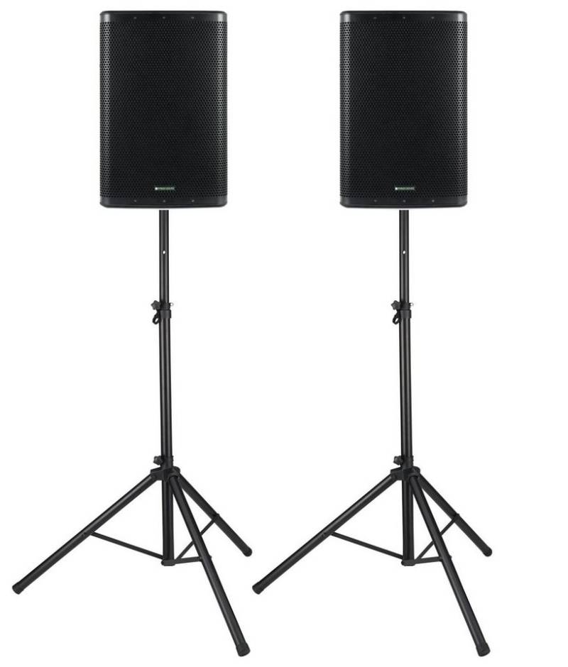 Pronomic C-215 MA - Aktive 2-Wege Bi-Amp Box Stereo Set Lautsprecher 2.0 (Bluetooth, 500 W, mit 2 Kanälen - 15 zoll Woofer - DSP-Presets inkl. Stative) von Pronomic