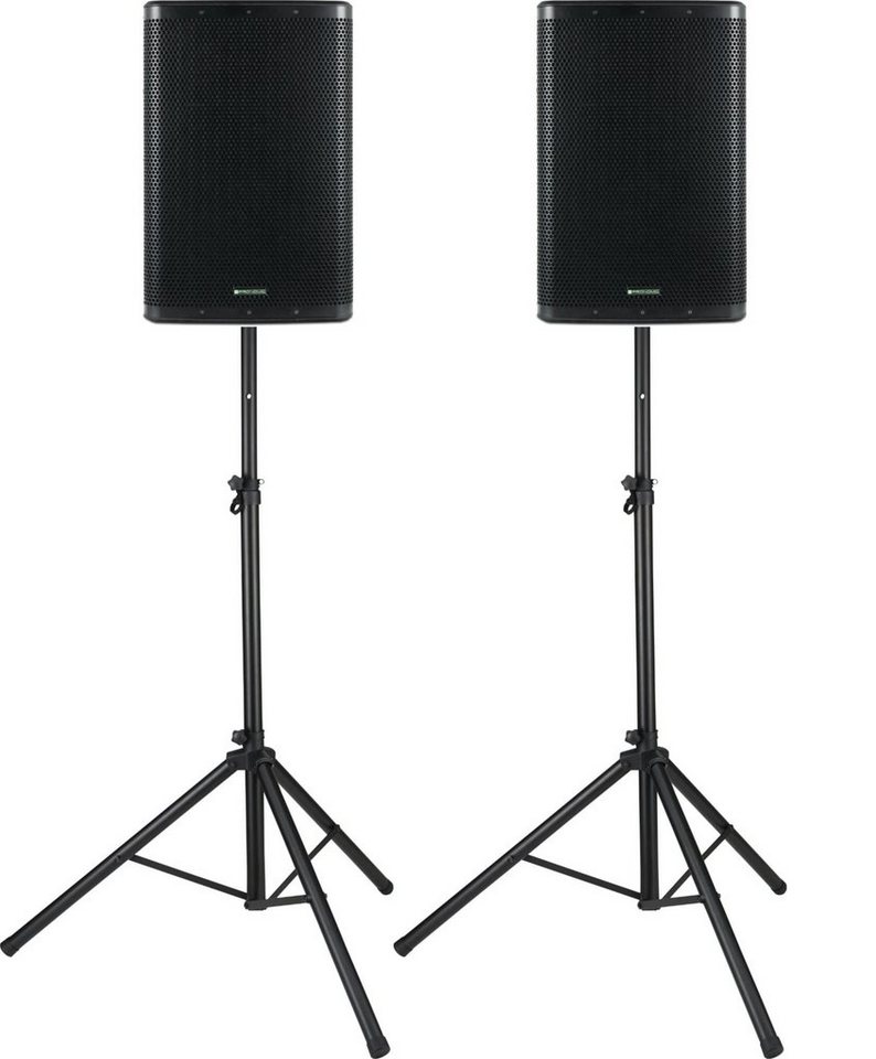 Pronomic C-215 MP 15" Passivboxen Set im Multifunktionsgehäuse samt Stativen Lautsprecher (350 W, passive 2-Wege Box mit 3 Tragegriffe & Boxenstative aus Stahl) von Pronomic