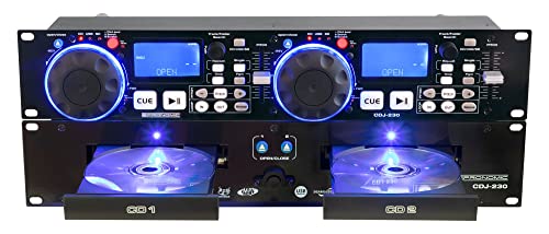 Pronomic CDJ-230 Doppel DJ CD Player mit USB & SD (2-Kanal DJ Desk mit separatem Controller, Pitch Bender und DSP-Effekte, Seamless Loop, 19"-Format) von Pronomic