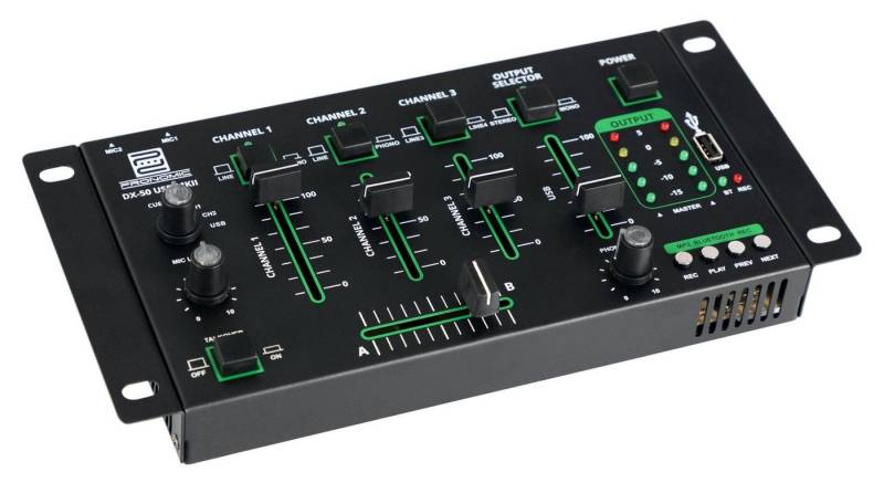 Pronomic DJ Controller DX-50 USB MKII 4-Kanal DJ-Mixer mit Bluetooth, (Talkover-Funktion), USB/MP3/Bluetooth-Player mit Recording Funktion von Pronomic