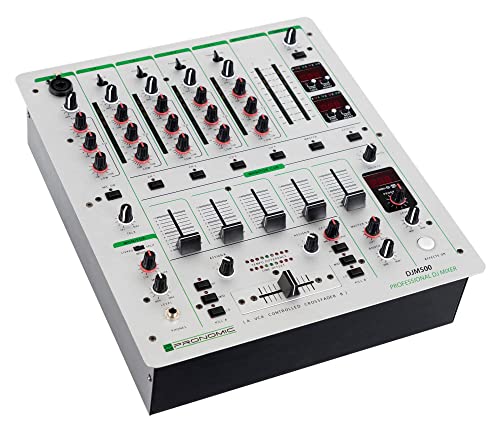 Pronomic DJM-500 5-Kanal DJ Mixer - Auto BPM-Counter und 2 Cue Modi - Integriertes Effektgerät mit 46 Presets - Silber von Pronomic