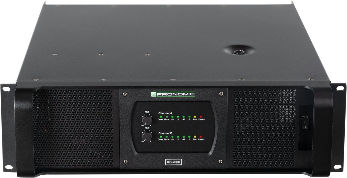 Pronomic HP-2000 Endstufe 2x 4500 Watt Audioverstärker (Anzahl Kanäle: 2, 9000 W, Zweikanalige Endstufe mit wählbarer Eingangsverstärkung) von Pronomic