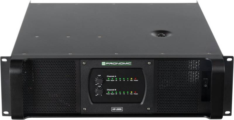 Pronomic HP-2000 Endstufe 2x 4500 Watt Audioverstärker (Anzahl Kanäle: 2, 9000 W, Zweikanalige Endstufe mit wählbarer Eingangsverstärkung) von Pronomic