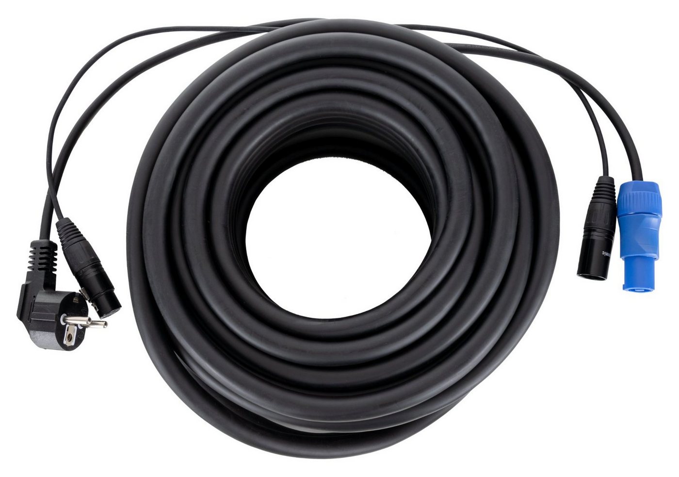 Pronomic Hybridkabel Kombi-Kabel für Aktiv-Lautsprecher Audio-Kabel, Schuko/Powercon, XLR 3-polig (2000 cm), für Stromversorgung und Audiosignal in einem von Pronomic