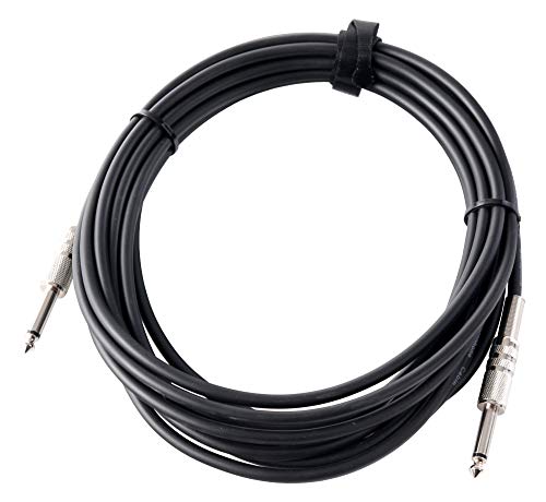 Pronomic Instrumentenkabel 6m Klinke schwarz (E-Gitarren Kabel, E-Bass-Kabel, Klinke, mono 6,3 mm Stecker, aufschraubbare Metallstecker) von Pronomic