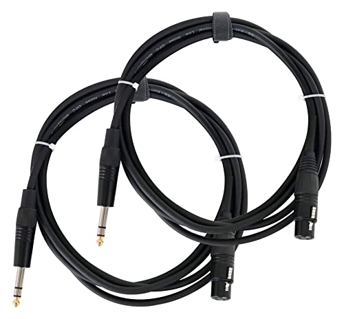 Pronomic JSXF-2.5 Audiokabel Patchkabel 2er Set - symmetrische Adapterkabel - XLR female auf 6,3mm Stereo-Klinke - Länge 2,5 m - für Mischpult, PA und Effektgeräte - schwarz von Pronomic