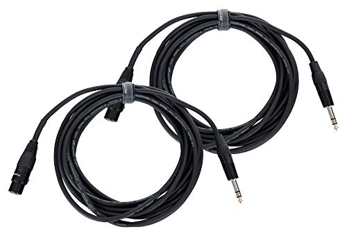 Pronomic JSXF-5 Audiokabel Patchkabel 2er Set - symmetrische Adapterkabel - XLR female auf 6,3mm Stereo-Klinke - Länge 5 m - für Mischpult, PA und Effektgeräte - schwarz von Pronomic
