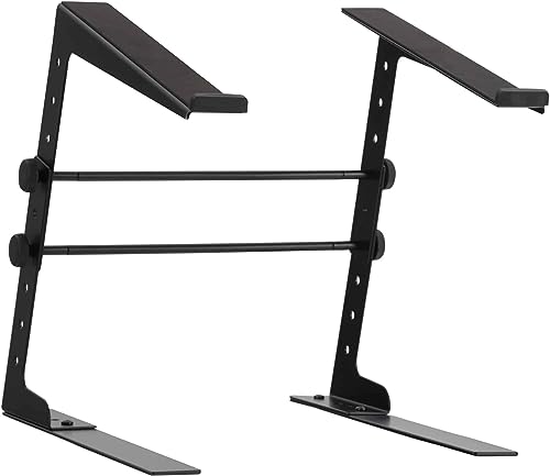 Pronomic LS-110 Laptopständer DJ Notebookstativ Laptop Stand (Höhenverstellbar, inkl. Befestigungsklammern, ideal für DJs & Musiker, Material: Stahl) Schwarz von Pronomic