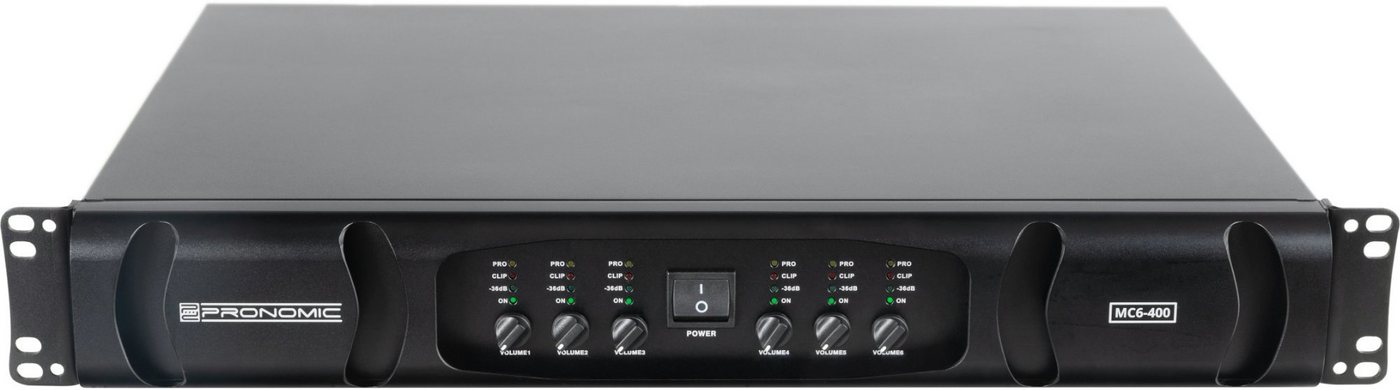 Pronomic MC6-400 Endstufe 6x 600 Watt Audioverstärker (Anzahl Kanäle: 6, 3600 W, Endstufe mit flexibler Schaltung & einstellbarer Grenzfrequenz) von Pronomic