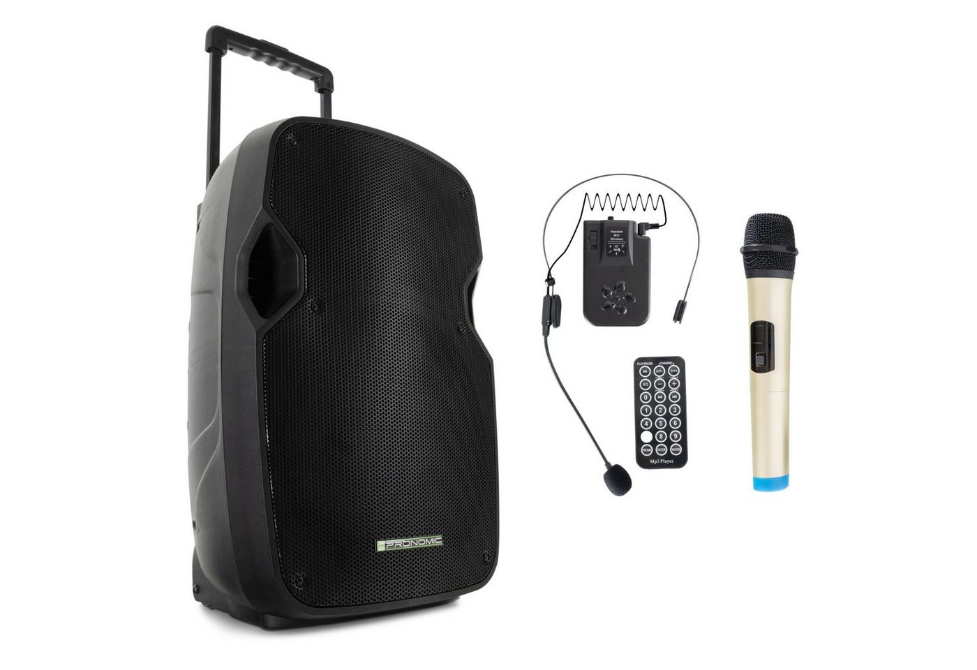 Pronomic MOVE 12MA-A Akku-Aktivbox - Mobile Soundanalage mit 12"-Woofer Lautsprecher (Bluetooth-Schnittstelle, 30 W, TWS Funktion inkl. Funkmikrofon & Headset) von Pronomic