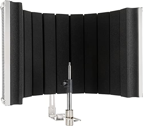 Pronomic MP-60 Micscreen, Mikrofon Schirm, Akustik Absorber und Diffusor - Ideal für Studio oder Podcast, verhindert unerwünschte Schallreflektionen, Hall oder Echos - Universal passend, Chrom von Pronomic