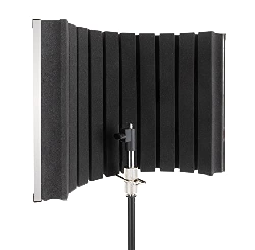 Pronomic MP-90 Micscreen, Mikrofon Schirm, Akustik Absorber und Diffusor - Ideal für Studio oder Podcast, verhindert unerwünschte Schallreflektionen, Hall oder Echos - Universal passend, Chrom von Pronomic
