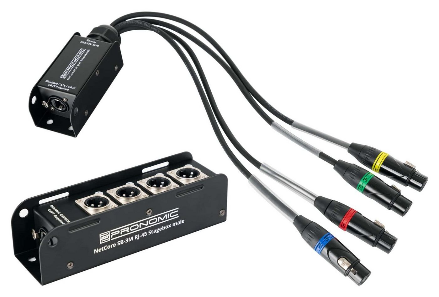 Pronomic NetCore SB-3M/SP-3F Set Audio-Kabel, XLR-Buchsen (female), XLR-Buchsen (male), zur Übertragung analoger oder digitaler Signale über Netzwerkabel von Pronomic
