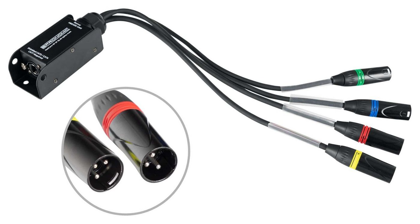 Pronomic NetCore SP-3M Multicore-Spliss male Audio-Kabel, XLR-Steckern (male), auf RJ45 Buchse, zur Übertragung analoger oder digitaler Signale von Pronomic