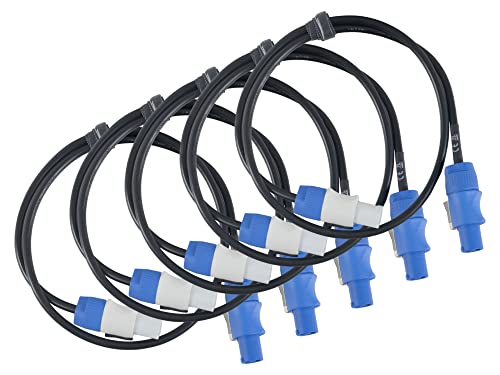 Pronomic Power Twist 1 Stromkabel - 5 Kabel zur Stromversorgung von Aktiv-Lautsprechern und Scheinwerfern - PowerCon-kompatible Stecker - Kabel (H05VV-F) mit 3x 1,5 mm² - Länge: 1 m - Schwarz von Pronomic