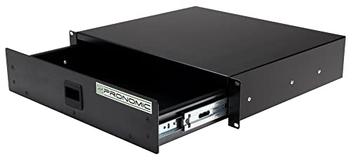 Pronomic RD-102 Rackschublade 2 HE (Schublade für 19 Zoll Rack, Snaplock, Stahlblech) schwarz von Pronomic