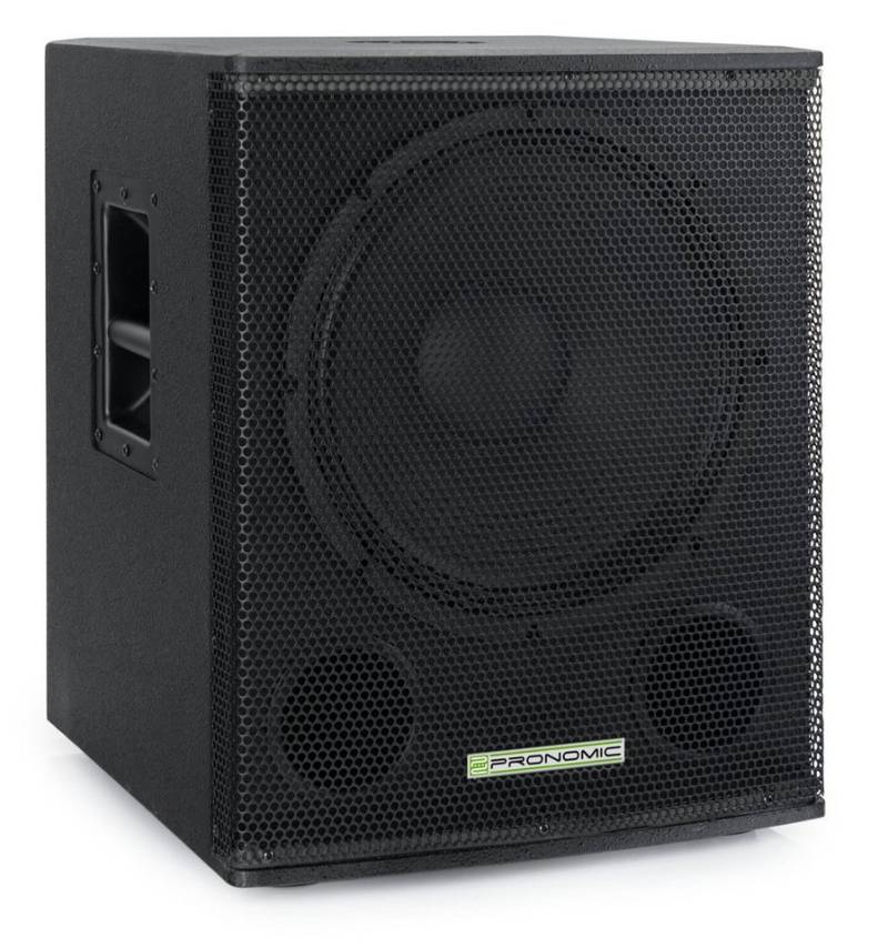 Pronomic SA-15 SUB Aktiv Subwoofer - 1x 15 Speaker mit Bassreflex-Öffnungen Subwoofer (700 W, max. SPL: 128 dB - 35mm-Flansch)" von Pronomic