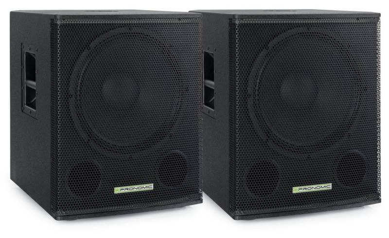 Pronomic SA-15 SUB Aktiv Subwoofer - 2x 15" Speaker mit Bassreflex-Öffnungen Subwoofer (700 W, max. SPL: 128 dB - 35mm-Flansch) von Pronomic