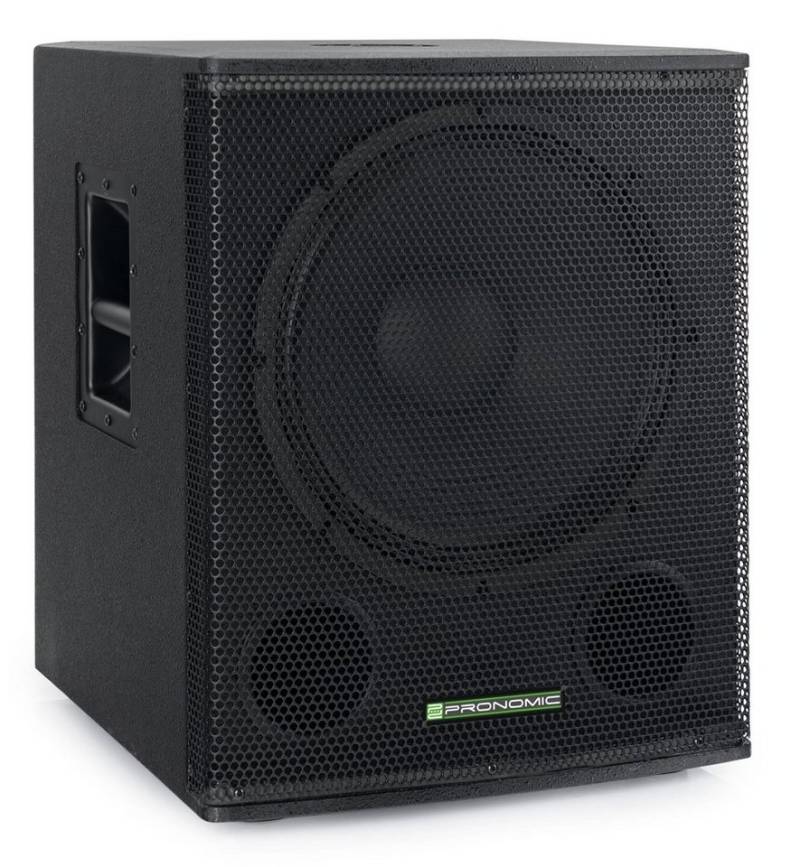 Pronomic SA-18 SUB Aktiv Subwoofer - 1x 18" Speaker mit Bassreflex-Öffnungen Subwoofer (N/A, 350 W, max. SPL: 128 dB - 35mm-Flansch) von Pronomic