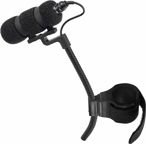 Pronomic SET MCM-100F Clipmikrofon mit Halter (Kondensator Mikrofon, Schwanenhals, Halter für Flöten, Phantomspeisung, XLR Adapter, Case) schwarz von Pronomic