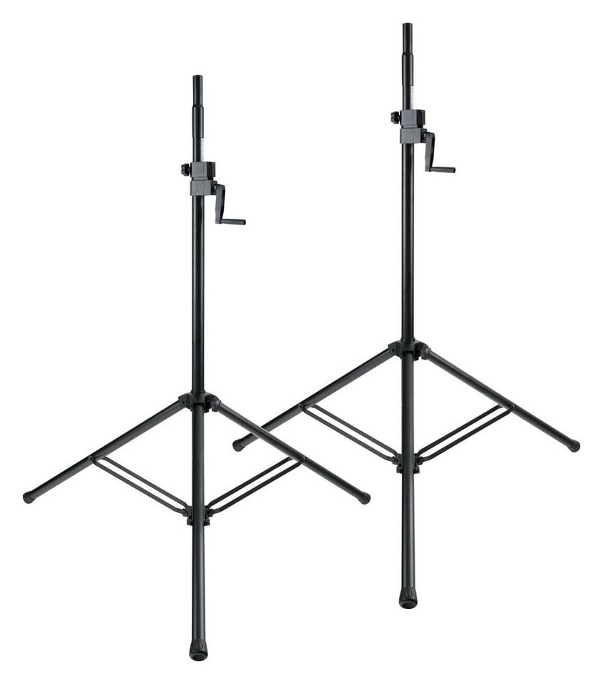 Pronomic SPS-C-10AS Kurbelstativ - Boxenstativ Lautsprecherständer, (Paar, 2-tlg., Ausziehbar von ca. 148 - 242 cm, Max. Belastbarkeit: 80 kg - Eingebaute Höhenskala) von Pronomic